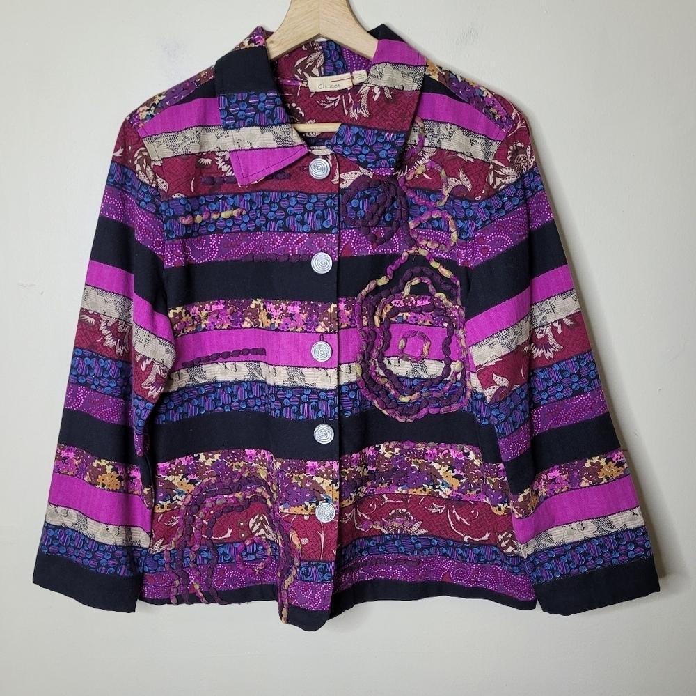 Choices Eclectic Textured Jacket Size M - Picture 3 of 9